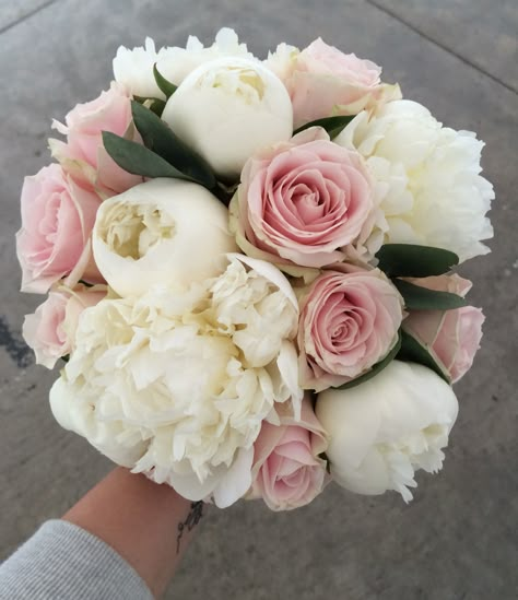 Bridal Bouquet With Peonies And Roses, Bride Flower Bouquet Peonies, Rose And Peony Bouquet, Peonies And Roses Bouquet, Peonies Bouquet Wedding, Prom Bouquet Peonies, Blush Pink Wedding Flowers Bride Bouquets Peonies, Pink Roses And Peonies Bouquet, Pink Rose And Peony Bouquet