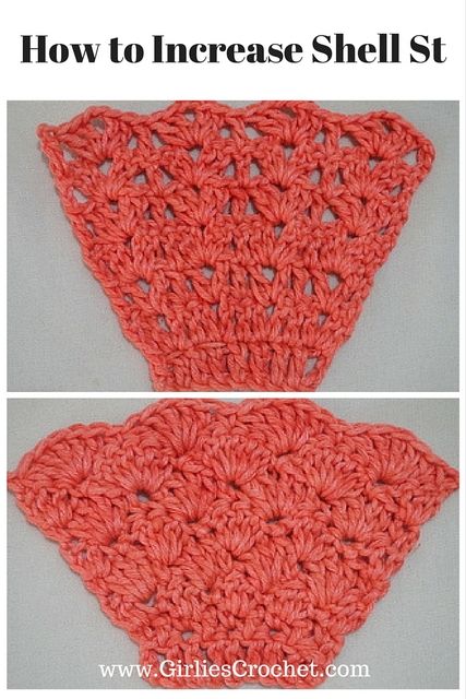 Here you can find one of a few technique on how to increase shell st, it has photo tutorial in each step to guide you. Mermaid Stitch Crochet, Crochet Shell Pattern, Crochet Afgans, Crochet Shell Stitch, Shell Stitch, Beginner Crochet Projects, Crochet Stitches For Beginners, Crochet Instructions, Knit Stitch Patterns