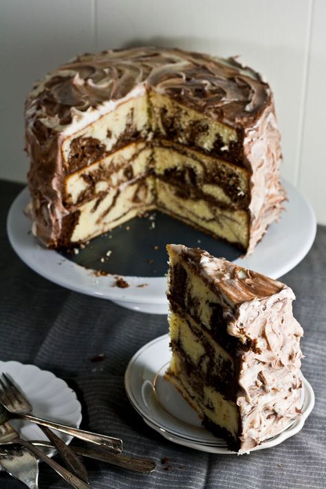 The Brown Betty Bakery's Marble Pound Cake » Hummingbird High Pocky Cake, Marble Pound Cake, Bourbon Butter, Marble Cake Recipes, Brown Betty, Kentucky Bourbon, Birthday Cake Recipe, Marble Cake, Layer Cakes