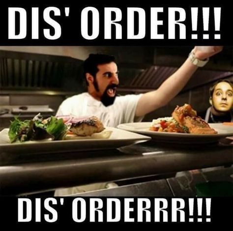 That's System Of A Down for ya, if they were behind the kitchen! 😂👍 System Of A Down Profile Picture, System Of A Down Memes Humor, System Of A Down Lockscreen, Soad System Of A Down Art, System Of A Down Aesthetic, System Of A Down Funny, System Of A Down Wallpapers, System Of A Down, Music Jokes