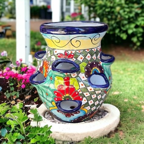 PRICES MAY VARY. Elevate your garden with our exquisite Talavera Strawberry Planter. Handcrafted by skilled Mexican artisans, this vibrant piece adds charm and color to your outdoor space. Each planter is a unique masterpiece, reflecting the artistry and expertise of its creators. , these planters combine nature and craftsmanship. Kitchen Decor Mexican Style, Spanish Kitchen Decor, Strawberry Planter, Mexican Garden, Spanish Kitchen, Strawberry Planters, Mexican Talavera, Mexican Pottery, Planter Pots Indoor