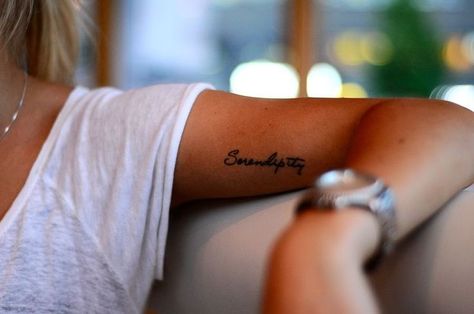 Tattoo Arm Placement, Serendipity Tattoo, Placement Tattoo, Place Tattoo, Bicep Tattoo, Tiny Tattoo, Tattoo Arm, Minimalist Tattoos, Little Tattoos