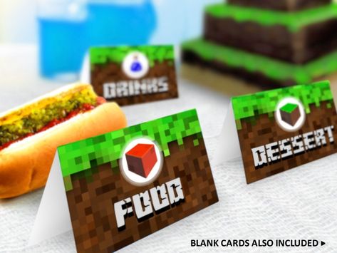 Earth minecraft Food Tent Cards, Table Signs for Mine Video Game Inspired Party, Instantly Downloadable Tags + Printable TNT Label Minecraft Food Tent Cards, Minecraft Food Tents, Mining Party, Card Table Sign, Minecraft Food, Licorice Candy, Party Food Labels, Paper Party Decorations, Cards Table