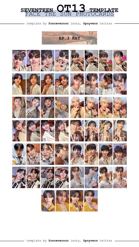 Seventeen Pc Template, Face The Sun Photocard Template, Seventeen Template, Seventeen Photocard, Kpop Wishlist, Sun Path, Face The Sun, Pc Template, Photocard Template