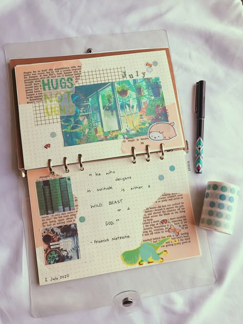 Instagram: @kuma.penpal Diary Page Design, Notebook Sketch Ideas, Notebook Pages Design, July Spread, Pretty Journals, Study Stationery, Cute Journals, Bullet Journal Notebook, Bullet Journal Design Ideas