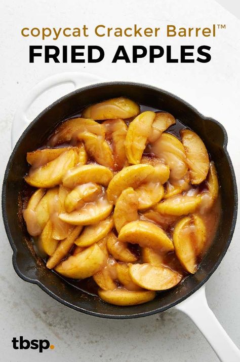 Since it's not socially acceptable to visit Cracker Barrel™ just for their fried apples, we made this copycat version so you can have them whenever you want—like, every day with every meal. No judgments here. Copycat Cracker Barrel Apples, Crockpot Cracker Barrel Apples, Copycat Cracker Barrel Fried Apples, Recipe For Fried Apples, Cracker Barrel Fried Apples Recipe, Try Fru Copycat, What Can You Make With Apples, Cracker Barrel Apples, Cracker Barrel Apples Recipe