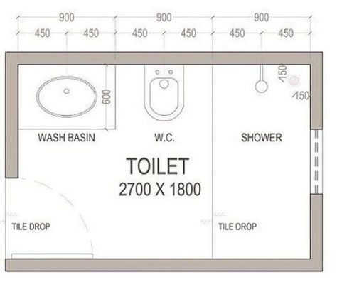 Small Bathroom Dimensions, Small Bathroom Plans, Bathroom Floor Plan, Bathroom Layout Plans, Small Ensuite, Bilik Air, Small Bathroom Layout, Small Floor Plans, Bathroom Plan