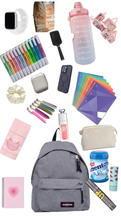 School Backpack Essentials, Backpack Essentials, School Backpack, School Backpacks, Sephora, Back To School, Backpacks, Pure Products, Collage