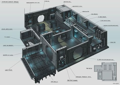 Scifi Room, Sci Fi Base, Scifi Interior, Interior Concept Art, Mess Hall, Isometric Map, Sci Fi Architecture, Cyberpunk Rpg, Spaceship Interior