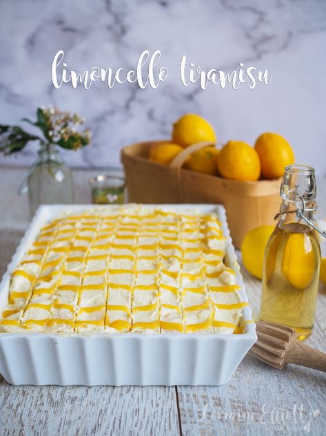 Limoncello Tiramisu Limoncello Tiramisu Jamie Oliver, Recipes With Limoncello Desserts, Recipes With Limoncello, Lemon Cello Tiramisu, Lemon Curd Tiramisu, Limoncello Tiramisu Recipe, Lemoncello Tiramisu, Trifle Ideas, Lemon Tiramisu Recipe