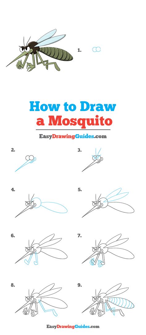 Mosquito Drawing Lesson. Free Online Drawing Tutorial for Kids. Get the Free Printable Step by Step Drawing Instructions on https://easydrawingguides.com/how-to-draw-a-mosquito/ . #Mosquito #LearnToDraw #ArtProject How To Draw A Mosquito, Mosquito Painting, Drawing Frogs, Mosquito Drawing, Aedes Mosquito, Bug People, Cartoon Mosquito, Abc Countdown, Bugs Drawing