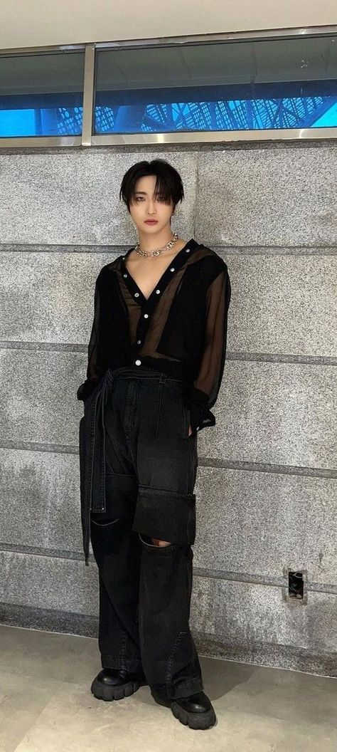 Ateez Outlaw Outfit, Seonghwa Casual Outfit, Ateez Casual Outfits, Ateez Halazia Stage Outfit, Ateez Seonghwa Outfit, Seonghwa Full Body Pic, Seonghwa Outfit Inspired, Seonghwa Dress, Seonghwa Guerrilla