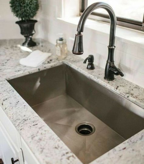 Farmhouse Kitchen Sink Decor, Types Of Kitchen Sinks, Kitchen Sink Decor Ideas, Kitchen Sink Remodel, Kitchen Sink Ideas, Kitchen Sink Decor, Types Of Kitchen, Small Kitchen Sink, Replacing Kitchen Countertops