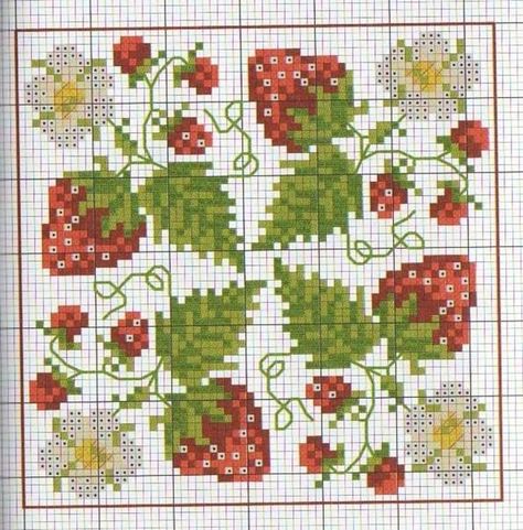 Biscornu Cross Stitch, Cross Stitch Fruit, Graph Patterns, Cross Stitch Kitchen, Crochet Tapestry, Cross Stitch Patterns Free, Free Cross Stitch, Tapestry Crochet, A Cross