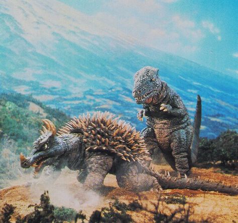 Anguirus 1968 & Gorosaurus 1968 [Destroy All Monsters, 1968] Godzilla Vs Gigan, Monster King, Destroy All Monsters, Monster Island, Godzilla Mothra, Godzilla Movie, King Of Monsters, Godzilla Kong, Monster 2