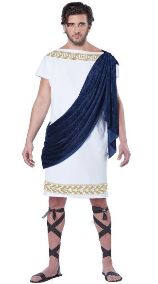 Men's Grecian Toga Costume - Yandy.com Roman Tunic, Bible Clothing, Greek Toga, Ancient Greek Clothing, Toga Costume, Roman Costume, Toga Party, Greek Costume, California Costumes