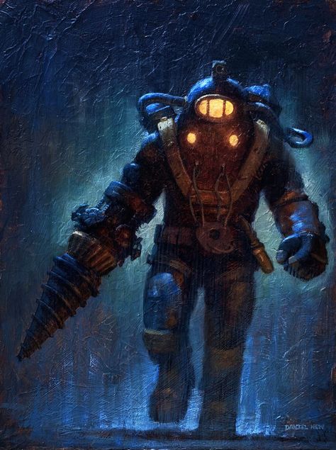 ArtStation - Subject Delta in Oil, Daniel New Subject Delta Bioshock, Bioshock 2 Fanart, Bioshock 2 Delta, Bioshock Delta, Subject Delta, Bioshock Artwork, Bioshock 1, Bioshock Rapture, Delta Art