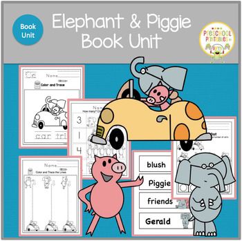 Elephant and Piggie Book Unit Waiting Is Not Easy Book Activities, Elephant And Piggie Activities Preschool, Elephant And Piggie Activities, Piggie And Gerald, Mo Willems Activity, Gerald And Piggie, Mo Willems Author Study, Piggie And Elephant, Mo Williams