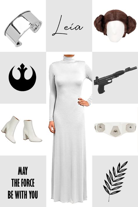 Princess Leia Boots, Star Wars Halloween Costumes Women Princess Leia, Leia Diy Costume, Leia Organa Outfits, Diy Leia Costume For Women, Princess Leia Outfits, Diy Princess Leia Costume, Princess Leia Costume Diy, Princess Leia Dress