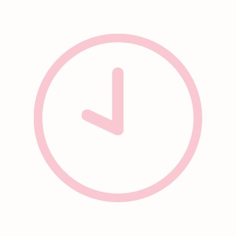 Clock Logo Aesthetic, Pink And White App Icons Aesthetic, Pink Clock Icon, Pink And White Icons, Clock App Icon, How To Clean Iphone, Pink Homescreen, Pink Clocks, App Logos