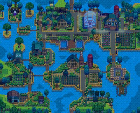 Stardew Lake Farm, Stardew Valley Farm Layout Riverlands Aesthetic, Riverlands Farm Stardew, Star Dew Valley Farm Layouts River, Stardew Valley Riverland Farm Design, Stardew Valley Riverland Farm Layout Cute, Stardew Valley Lake Farm Layout, Stardew Valley Water Farm Layout, River Farm Layout Stardew Valley