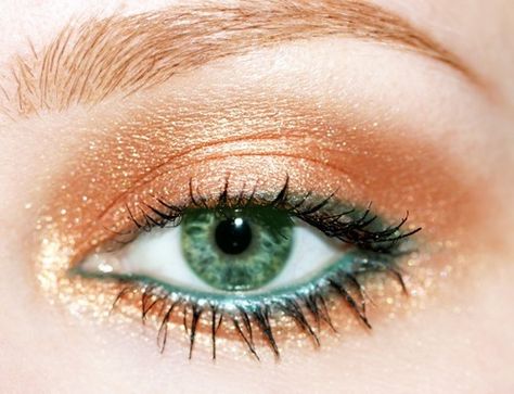 gold + green Eyeshadow Guide, Redhead Makeup, Bronze Eyeshadow, Work Makeup, Green Eye, Green Eyeshadow, Eye Makeup Tips, Makeup For Green Eyes, Eye Make