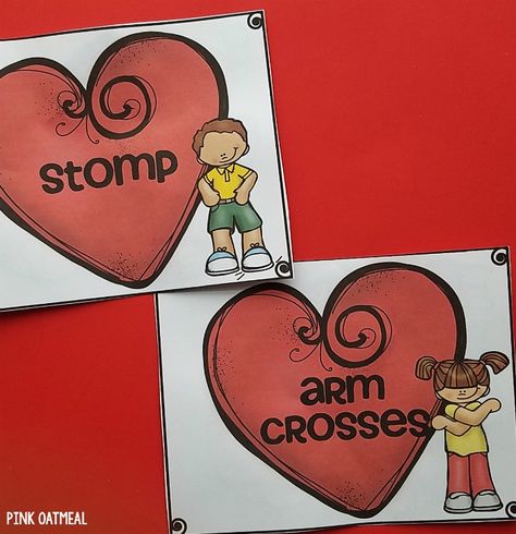 Valentines Movement Activities For Kids, Valentine’s Day Movement Games, Valentines Movement Activities, Musical Hearts Game For Kids, Pta Activities, February Preschool, February Themes, Joy School, Pink Oatmeal