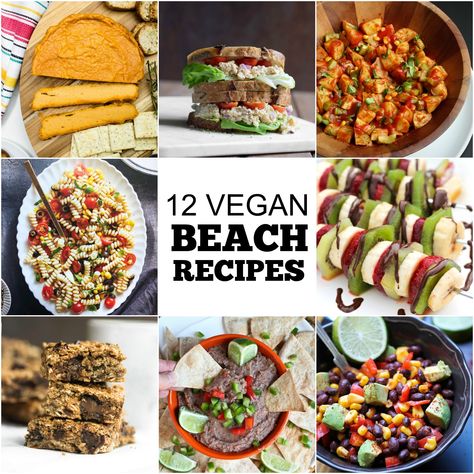 Whether you are headed to the beach this summer or the park or a picnic, these easy 12 Vegan Beach Recipes are perfect to pack for the trip! They are all great eaten at room temperature. #vegan #beach #picnic Vegan Beach Food Ideas, Vegetarian Beach Food, Vegan Beach Snacks, Vegan Beach Food, Vegan Picnic Food, Beach Eats, Beach Recipes, Vegan Picnic, Beach Food