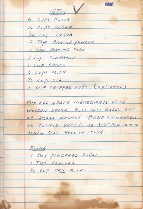 Gram's handwritten recipe Handwritten Cookie Recipes, Old Recipes Vintage Cook Books, Handwritten Recipe Book, 1950s Recipes, Hand Written Recipes, Book Notion, Pb2 Recipes, Chocolate Fudge Cake Recipe, Grandma Cookies