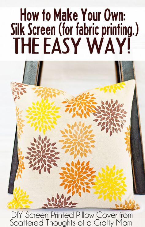 How to make your own silk screen, the easy way! Placemat Ideas, Surface Decorations, Screened Porch Decorating, Diy Screen Printing, Silkscreen Printing, Crafty Mom, Free Sewing Patterns, Crafty Moms, Fabric Printing