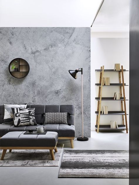 Grey living room ideas Grey Flooring Living Room, Grey Feature Wall, Grey Paint Living Room, Gray Rug Living Room, Grey Painted Walls, Silver Living Room, Japanese Living, Grey Walls Living Room, Gray Living Room Design