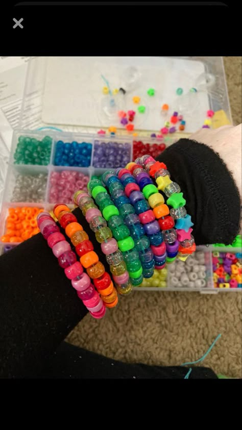 Slay Pfp, Kandi Creations, Scene Bracelets, Alt Subcultures, Kandi Inspo, Diy Kandi Bracelets, Pony Bead Bracelets, Diy Kandi, Kandi Ideas