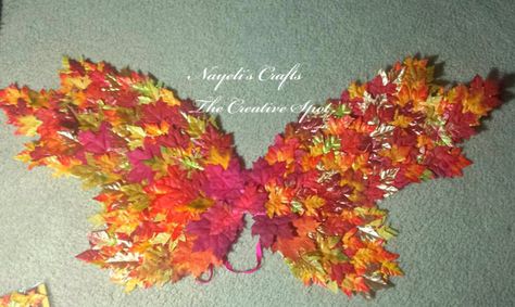 Fall Fairy Wings Diy, Autumn Fairy Costume Diy, Fall Fairy Costume, Fall Crown, Fairy Oc, Diy Fairy Wings, Fairy Costume Diy, Fall Diys, Leaf Wings