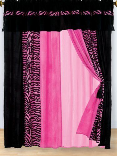 8 PC MODERN HOT PINK PINK ZEBRA MICRO FUR CURTAIN SET Gra... https://www.amazon.ca/dp/B0055MFTCW/ref=cm_sw_r_pi_dp_x_6MkpybF660RRZ Zebra Print Bathroom, Zebra Print Bedroom, Zebra Bedroom, Zebra Room, Zebra Decor, Black Bedroom Decor, Hot Pink Zebra, Pink Room, Room Makeover Inspiration