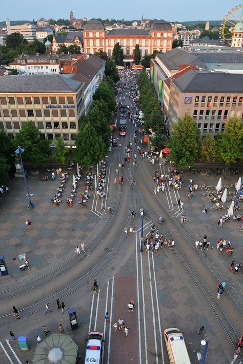 "Darmstadt, Germany has successfully implemented the 'confusion concept' around its main square."  - www.fieldpaoli.com Darmstadt Germany, Great Thinkers, Germany Travel, Train Travel, City View, Beautiful Photo, Places Ive Been, Maine, The Good Place