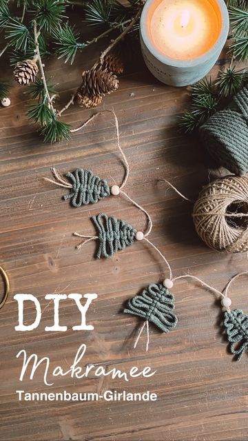 Macrame Ideas Christmas, Macrame Tree Garland Diy, Christmas Macrame Ideas Wreaths & Garlands, Macrame 3mm Diy, Little Christmas Gift Ideas, Christmas Makramee Diy, Winter Macrame Ideas, Xmas Market Ideas, Macrame Christmas Gifts