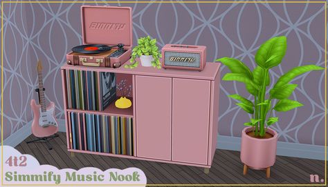 Sims 4t2, Strawberry Hill, Sims 4 Bedroom, The Sims 2, 70s Era, Pastel Decor, Sims 1, Sims 4 Build, Sims House