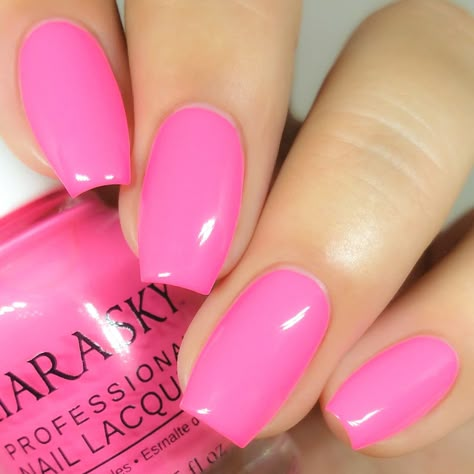 Impress yourself with your eye for trend-setting colors and add this luminous rose to your ever-growing collection of neon pink nail polish. Product Type: NEON Kiara Sky Nail Lacquer is an advanced formula free of Formaldehyde, Toluene, and DBP. Our highly pigmented nail lacquer provides glassy, full coverage, long-wearing shine for natural nails. *Colors are also available in Gel Polish and Dip Powder* Size: 15 ml Made in the USA Pink Sns Nail Colors, Pink Dip Powder Nails, Barbie Nails Acrylic, Neon Pink Nail, Neon Pink Nail Polish, Barbie Nail, June Nails, Dip Nail Colors, Bright Pink Nails