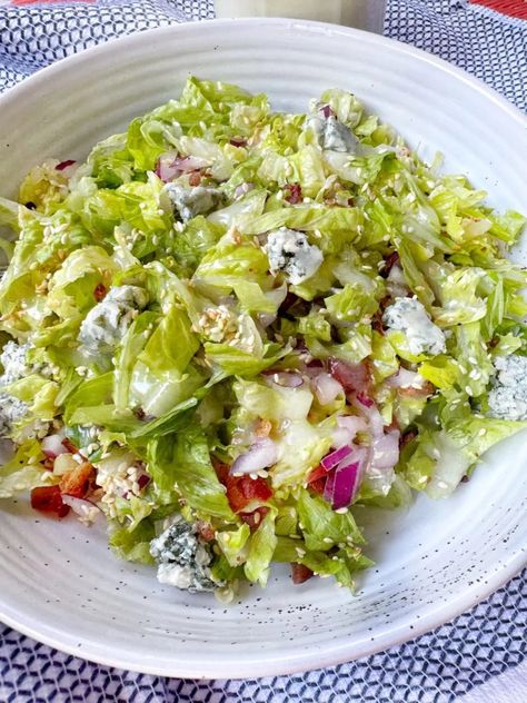 Blue Cheese Chopped Salad - The Tipsy Housewife Blue Cheese Chopped Salad, Blue Cheese Vinaigrette, The Tipsy Housewife, Chopped Salad Recipe, Tipsy Housewife, Cheese Twists, Salad Inspiration, Blue Cheese Salad, Chopped Salad Recipes