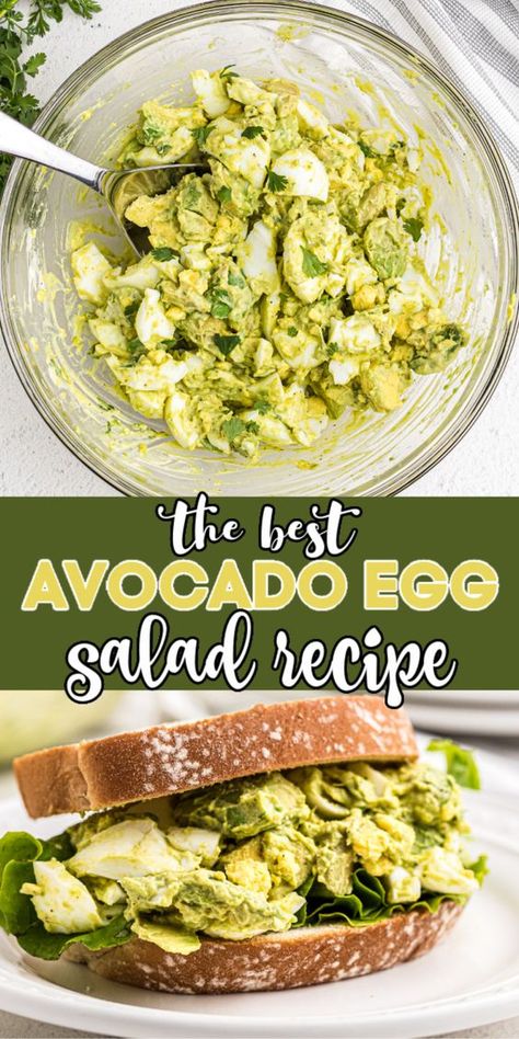 avocado egg salad Simple Egg Salad, Avocado Egg Salad Recipe, Egg Salad Recipe Healthy, Easy Egg Salad, Avocado Salad Recipes, Simple Salad, Avocado Egg Salad, Egg Salad Recipe, Fresh Avocado