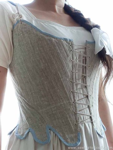 18th Century Stays Front Lacing, Stays Sewing Pattern, Free Stays Pattern, Historical Stays, 18th Century Stays Pattern, 18th Century Working Woman, Stays Pattern, 18th Century Stays, History Bounding