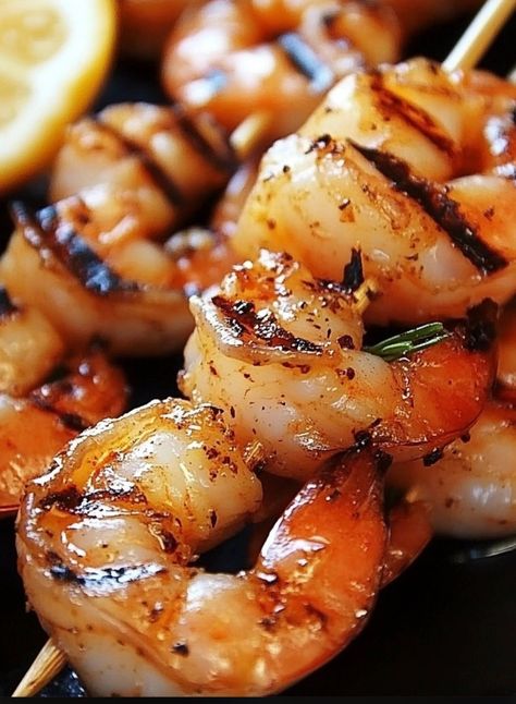 Easy Shrimp Marinade, Garlic Herb Shrimp, Slow Cooker Baked Ziti, Antipasto Recipes, Seafood Ideas, Simple Marinade, Grilled Garlic, Grilled Shrimp Skewers, Slow Cooker Baking