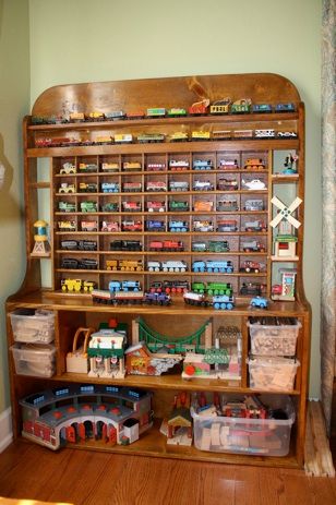 Thomas The Train Storage Ideas, Train Playroom, Train Storage, Train Room Decor, Train Bedroom, Kids Playrooms, Toy Trains Storage, Train Display, Adventure Room