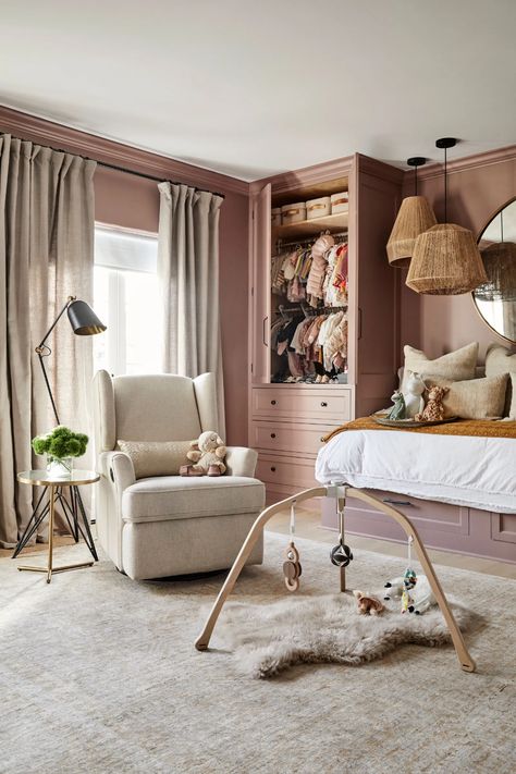 Inside Shay Mitchell’s Reimagined L.A. Oasis | Architectural Digest: Farrow & Ball’s Sulking Room Pink Mtv Cribs, Shay Mitchell, Daughters Room, Nursery Design, Architectural Digest, Elle Decor, Girl Room, Girls Bedroom, Kids Bedroom