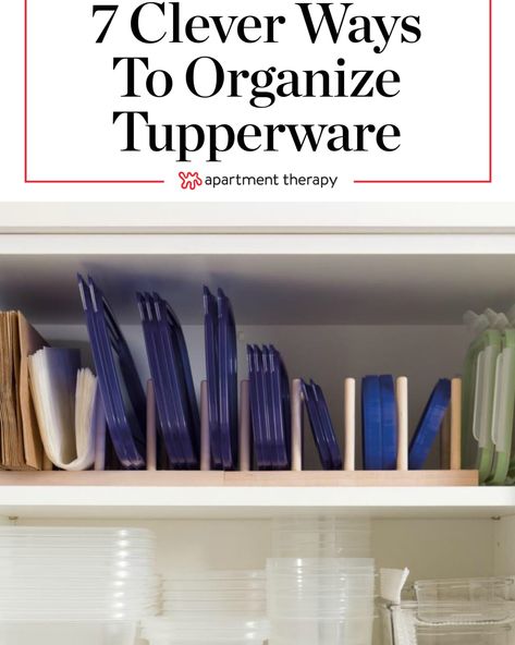 Organize Tupperware, Tupperware Organizing, Tupperware Storage, Food Storage Organization, Kitchen Organization Pantry, Kitchen Hacks Organization, Diy Kitchen Storage, Ways To Organize, Kitchen Storage Containers