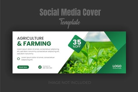 Agriculture farming service facebook cov... | Premium Vector #Freepik #vector #banner-flyer #farm-banner #green-template #template-design Agriculture Banner Design, Farm Banner Design, Agriculture Flyer, Green Template, Agriculture Design, Agriculture Business, Farming Business, Youtube Banner Design, Facebook Cover Design