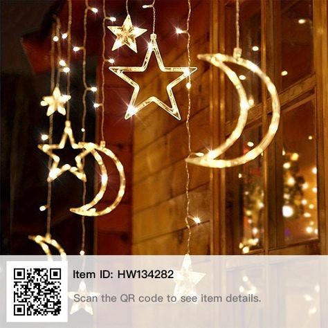 Outdoor Christmas Garland, Star Window, Star String Lights, Spot Design, Icicle Lights, Star And Moon, Led Fairy Lights, Moon Shape, Twinkle Star