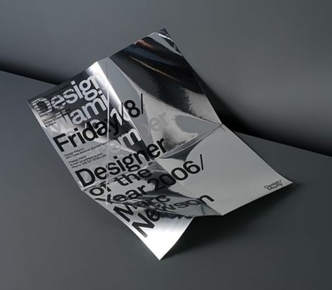 reflective paper Posters Conception Graphique, Graphic Design Images, Design Miami, Editorial Layout, Miami Design, Design Typography, Design Graphique, Silver Foil, Graphic Design Posters