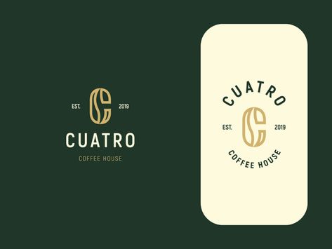 Cuatro Coffee House by Elif Kameşoğlu for Elbu on Dribbble Cafe Logos, Logo Design Coffee, Coffee House Design, Coffee Shop Logo Design, Cafe Branding, Coffee Shop Logo, Shop Logo Design, Coffee Logo, Cafe Logo