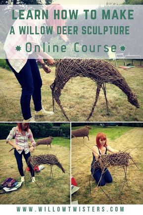 Willow Statues, Stick Sculpture, Weaving Willow, Willow Sculpture, Deer Sculpture, Willow Garden, Twig Art, Willow Weaving, Driftwood Sculpture